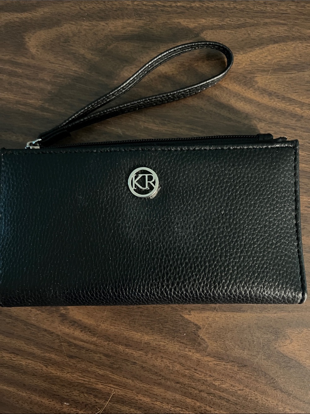 Black Wristlet Clutch Wallet with KR Logo